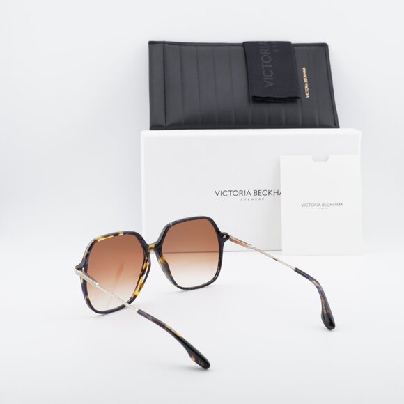 Victoria Beckham VB631S 418 Square Sunglasses – Havana Blue/Brown main image 9